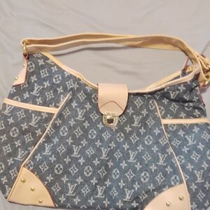 Stylish Blue and Tan Designer Women's Bag